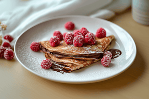 Image of the chocolate raspberry protein crepes