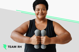 An over 50 year old women working out to lose weight with Team RH Fitness