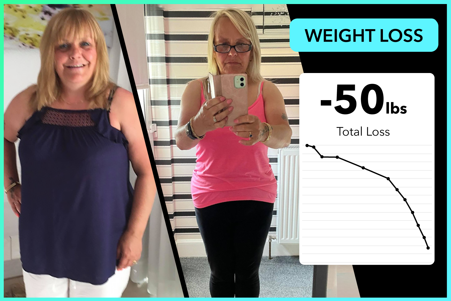 Debbie has lost 50lbs with Team RH