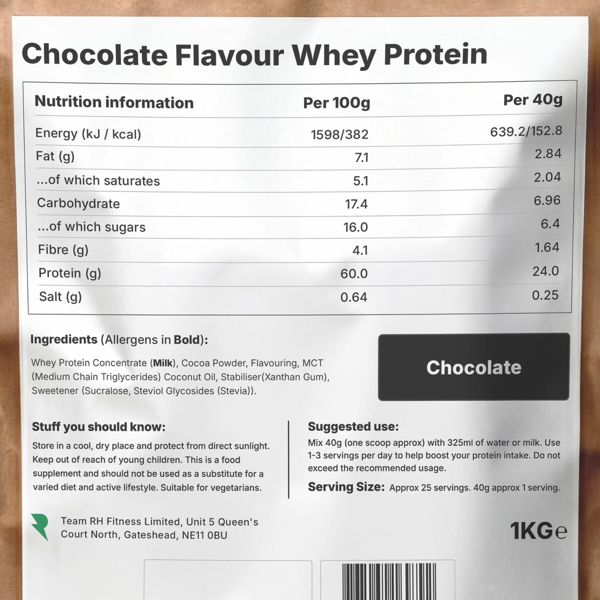 Chocolate Protein Powder by Team RH
