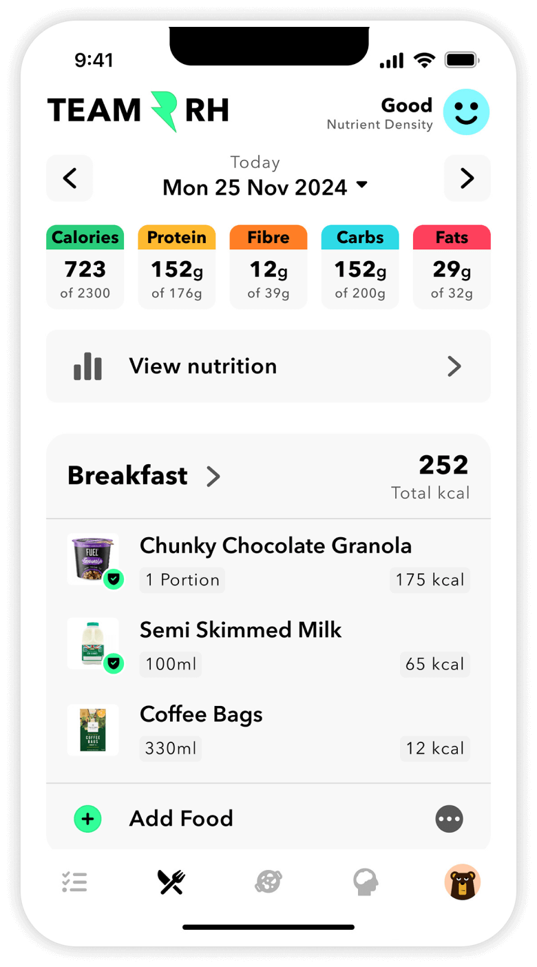 Team RH App - food tracker